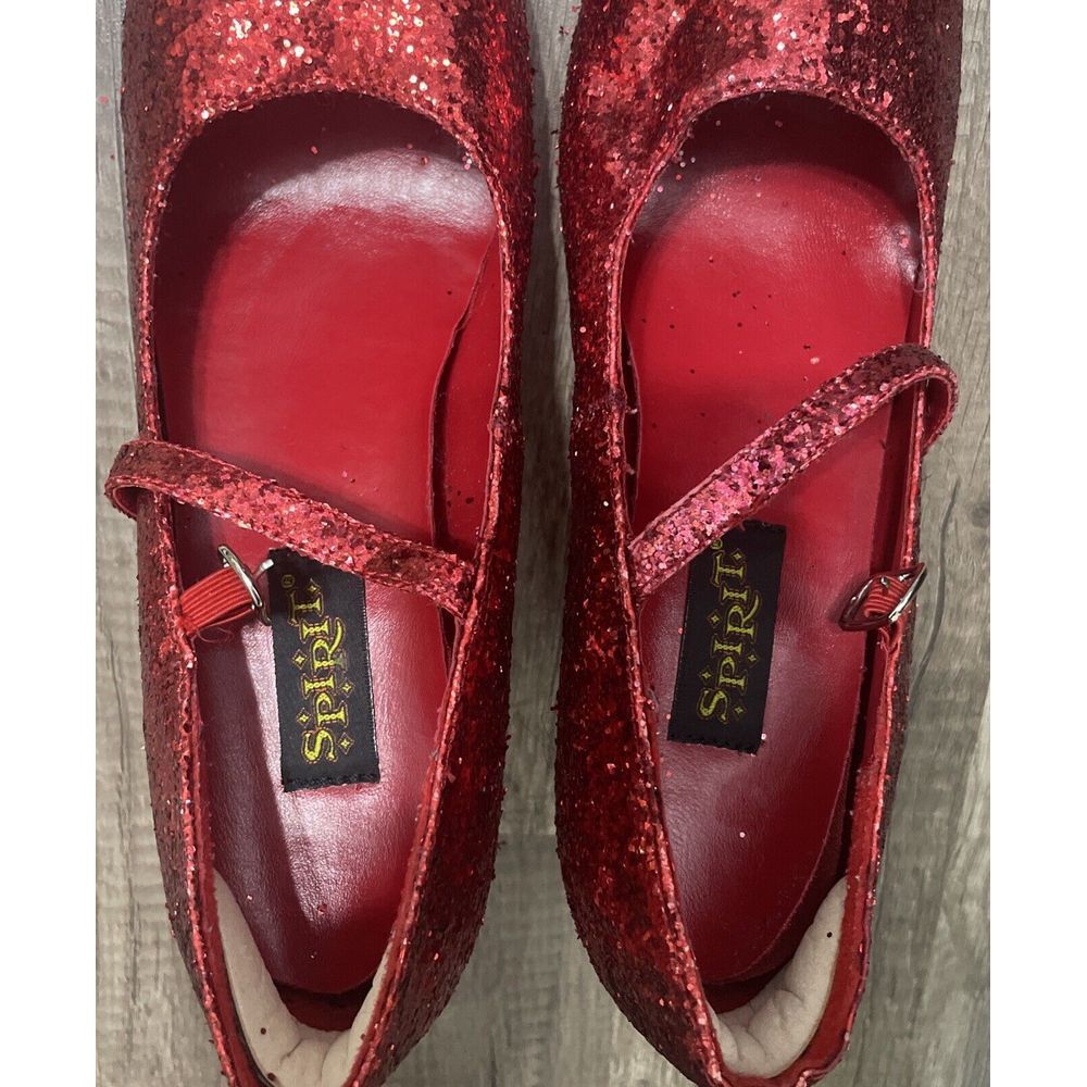 Spirit Halloween✨Red Glitter Mary Jane Heels Rocky Horror Dorothy Size 8 - Picture 2 of 5